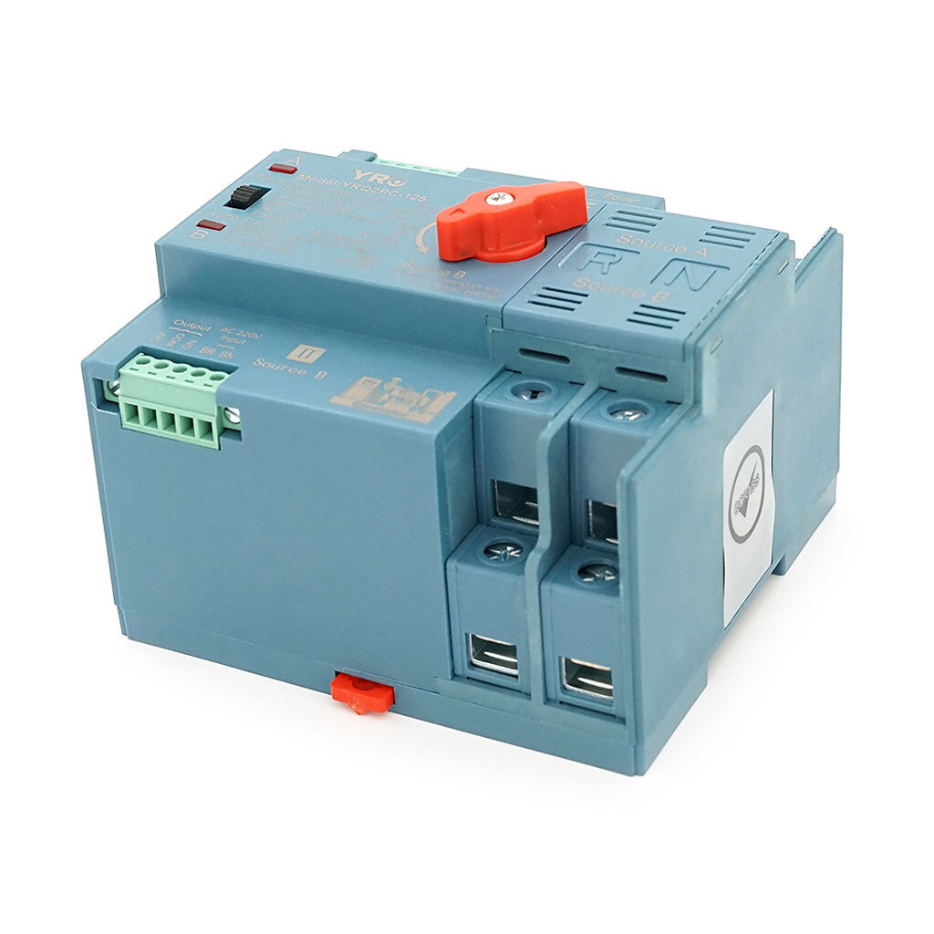 Автомат введення резерву (АВР) двополюсний YRQ2PC-125, 220V/125A на DIN-рейку для генераторів - № 5 Автомат введення резерву (АВР) двополюсний YRQ2PC-125, 220V/125A на DIN-рейку для генераторів - № 5