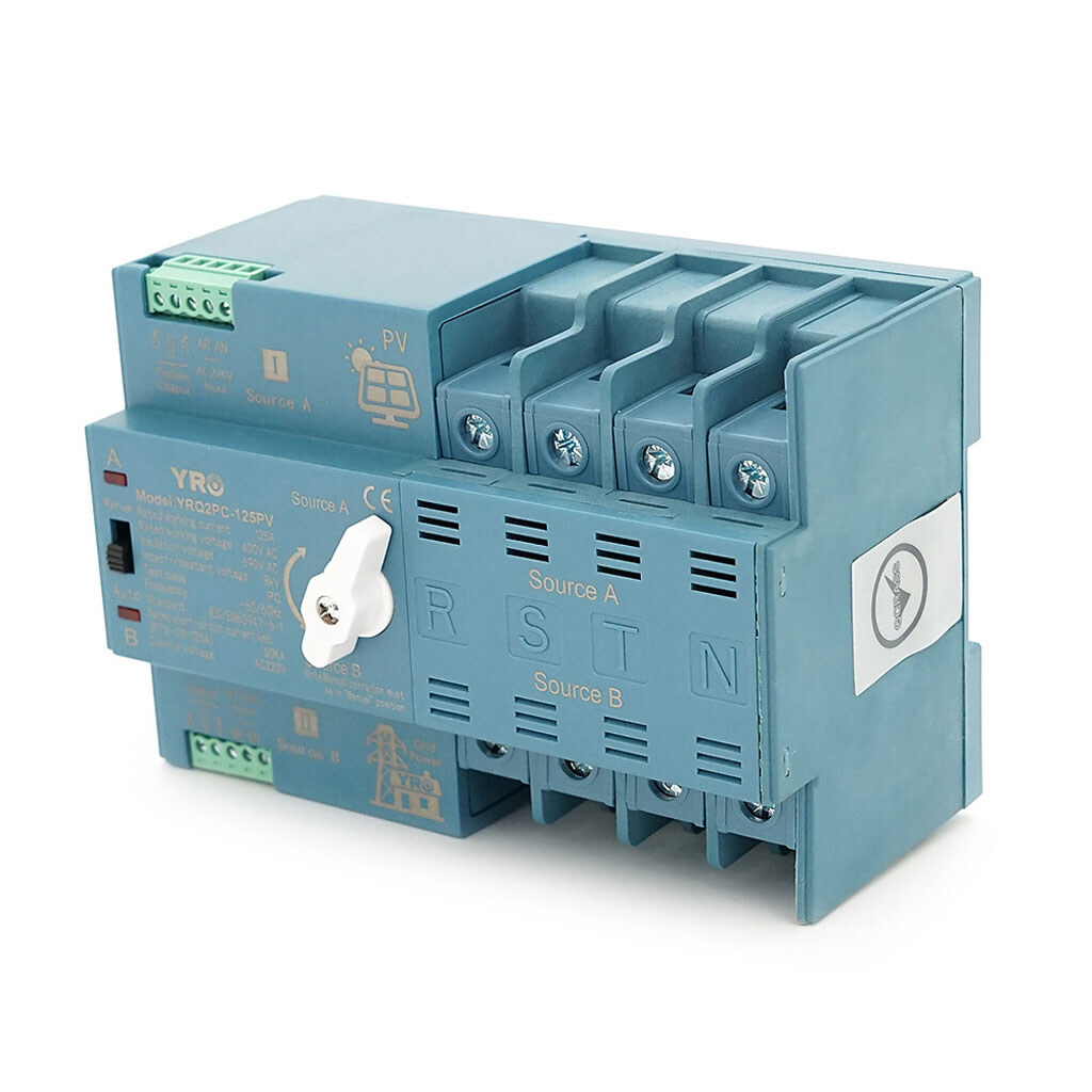 Автомат ввода резерва (АВР) четырехполюсный YRQ2PC-125PV , 400V/125A на DIN-рейку для инверторов - № 4 Автомат ввода резерва (АВР) четырехполюсный YRQ2PC-125PV , 400V/125A на DIN-рейку для инверторов - № 4