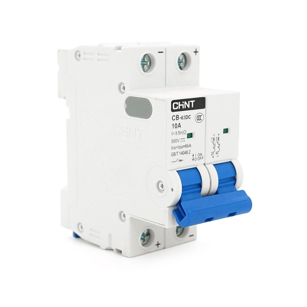 Автоматичний вимикач постійного струму CHNT CB-63DC 2P 10A, DC500V, 6kA, DIN, 86*36*49.5mm - № 1 Автоматичний вимикач постійного струму CHNT CB-63DC 2P 10A, DC500V, 6kA, DIN, 86*36*49.5mm - № 1