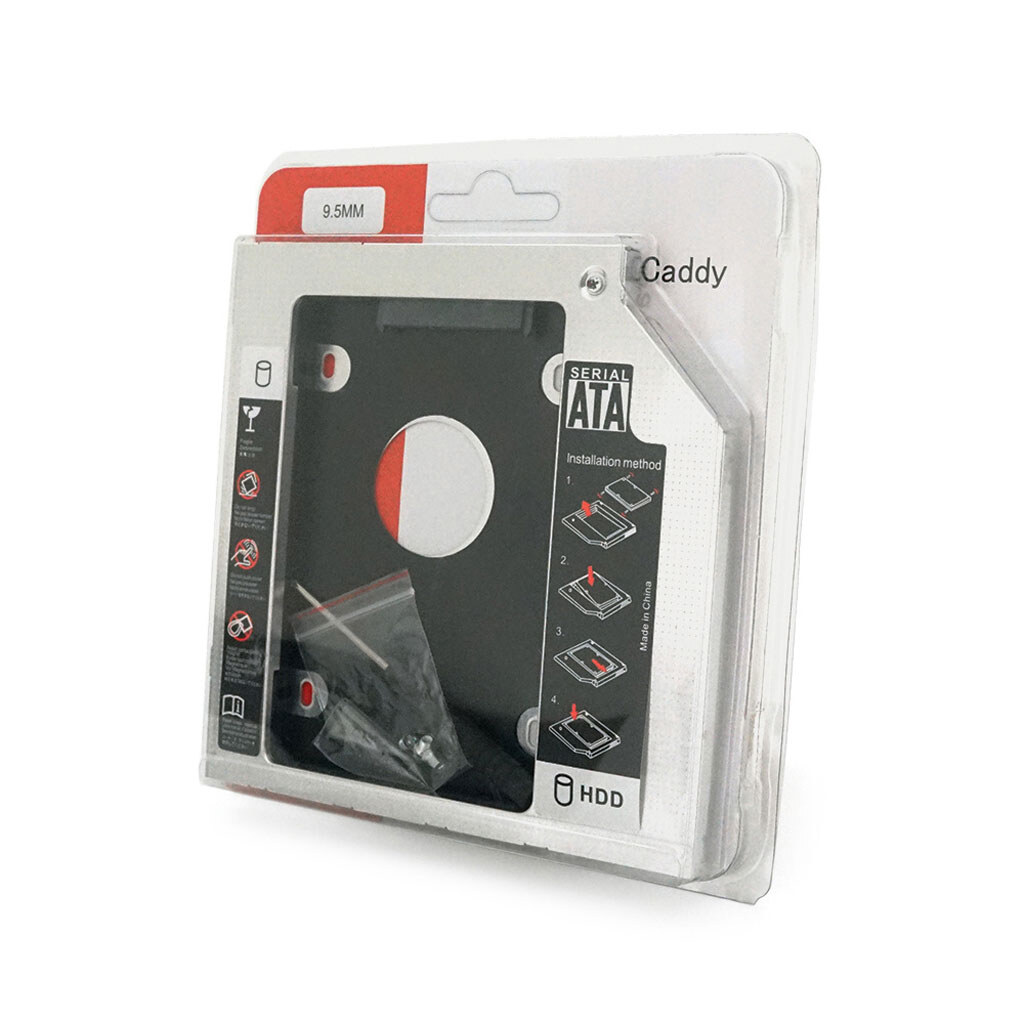 Адаптер підключення HDD 2.5 '' 9.5 mm в відсік приводу ноутбука SATA / mSATA (HDC-25), корпус aluminum+plastic, Blister, Q100 - № 4 Адаптер підключення HDD 2.5 '' 9.5 mm в відсік приводу ноутбука SATA / mSATA (HDC-25), корпус aluminum+plastic, Blister, Q100 - № 4