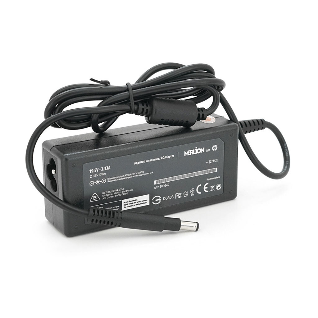 Блок питания MERLION для ноутбукa HP 19.5V 3.33A (65 Вт) - № 4 Блок питания MERLION для ноутбукa HP 19.5V 3.33A (65 Вт) - № 4