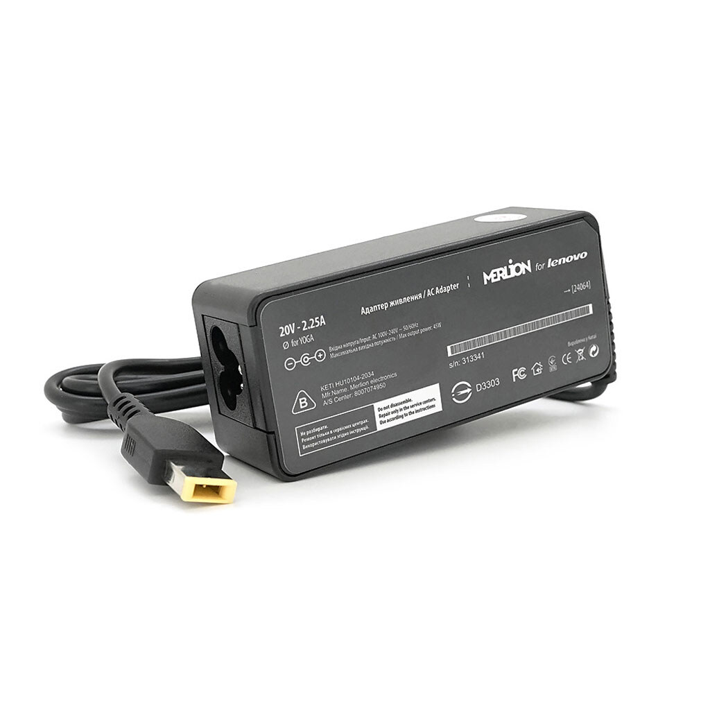 Блок питания MERLION для ноутбукa LENOVO 20V 2.25A (45 Вт) - № 3 Блок питания MERLION для ноутбукa LENOVO 20V 2.25A (45 Вт) - № 3