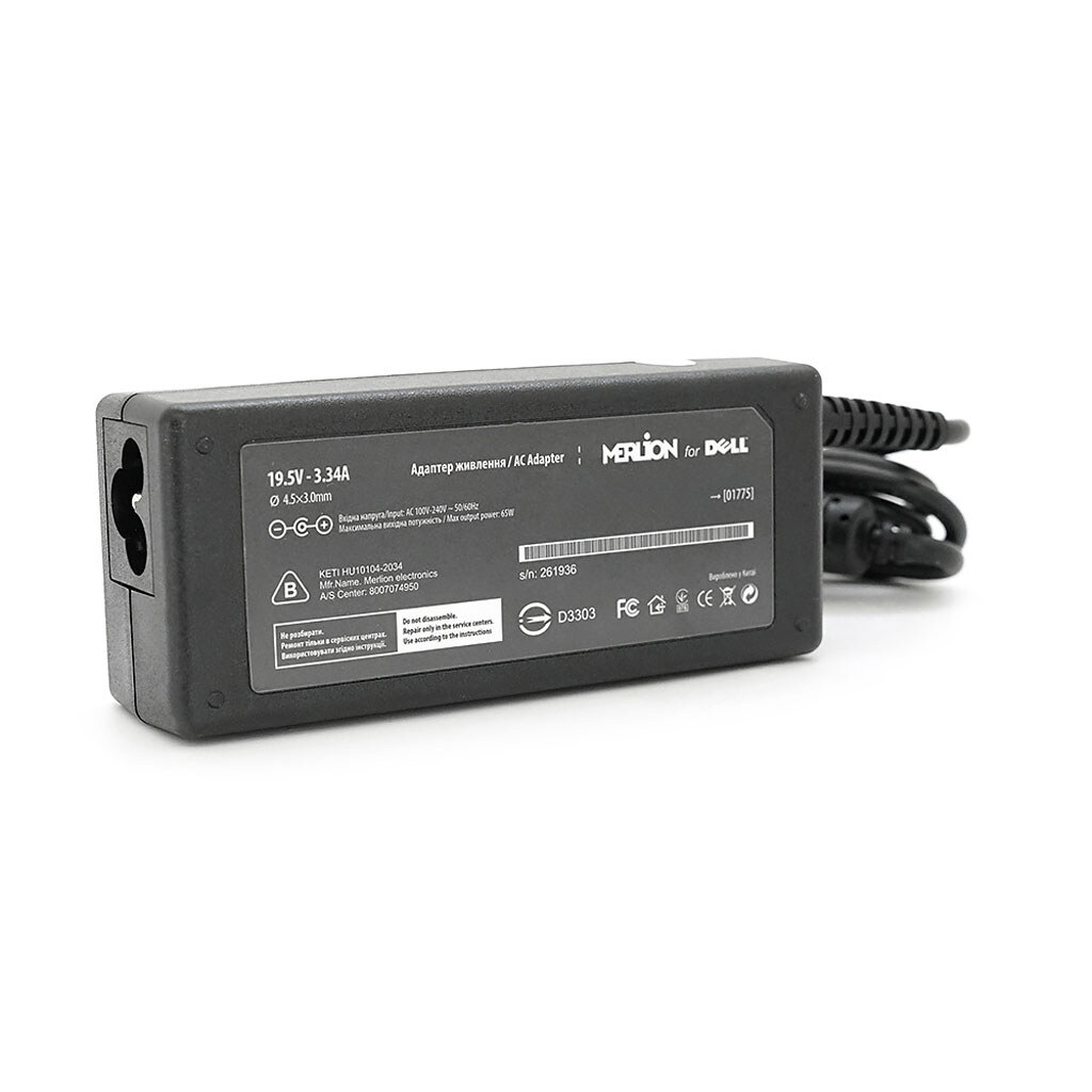 Блок живлення MERLION для ноутбука DELL 19.5V 3.34A (65 Вт) - № 3 Блок живлення MERLION для ноутбука DELL 19.5V 3.34A (65 Вт) - № 3