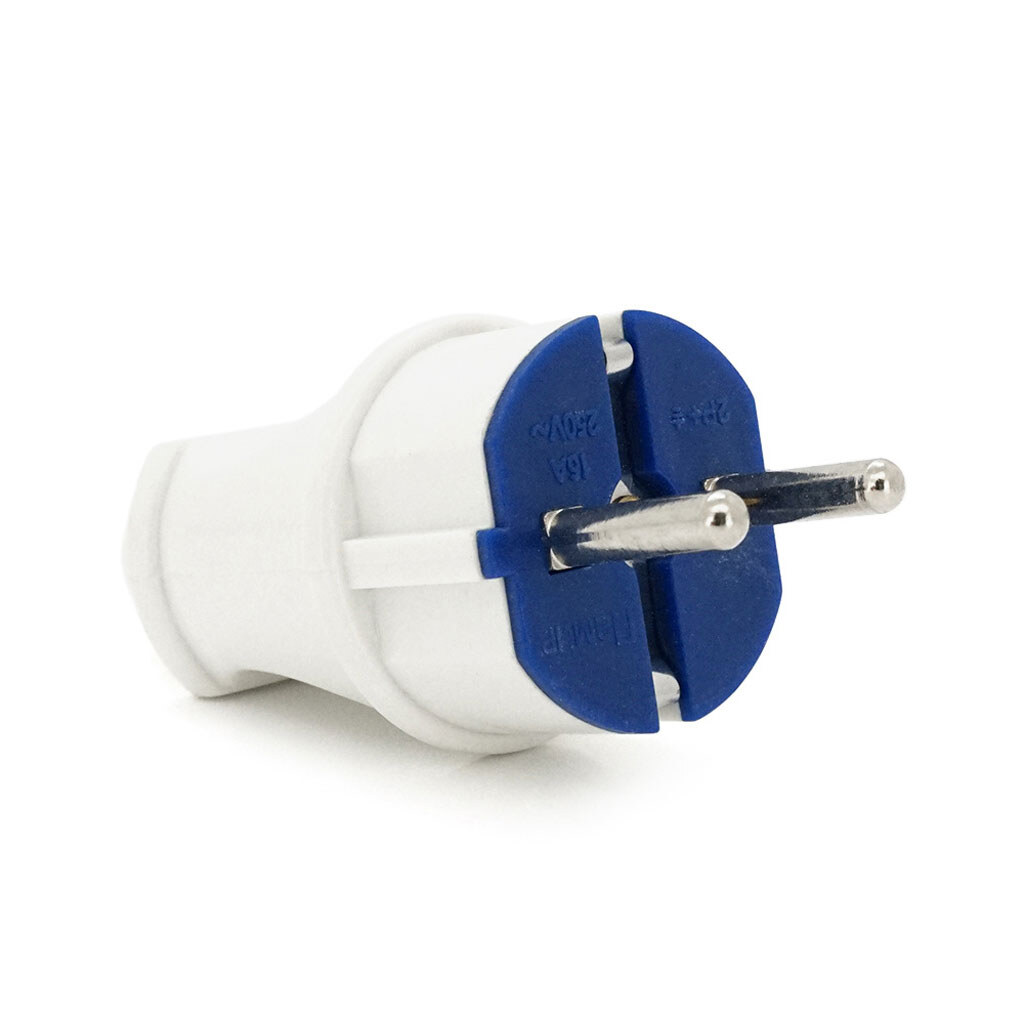 Вилка с заземлением 10/16А 250V A712, White, Q20 - № 1 Вилка с заземлением 10/16А 250V A712, White, Q20 - № 1