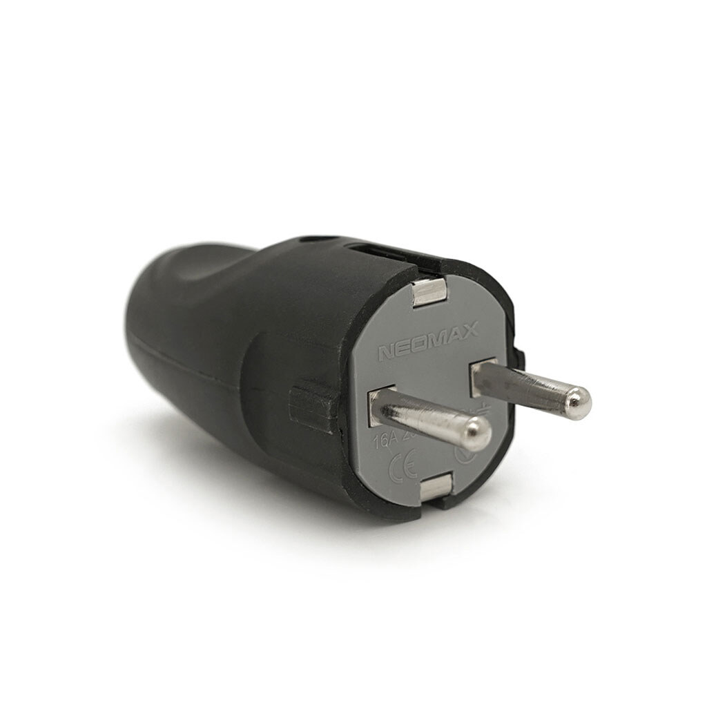 Вилка із заземленням 10/16А 250V A712B, Black, Q35 - № 1 Вилка із заземленням 10/16А 250V A712B, Black, Q35 - № 1
