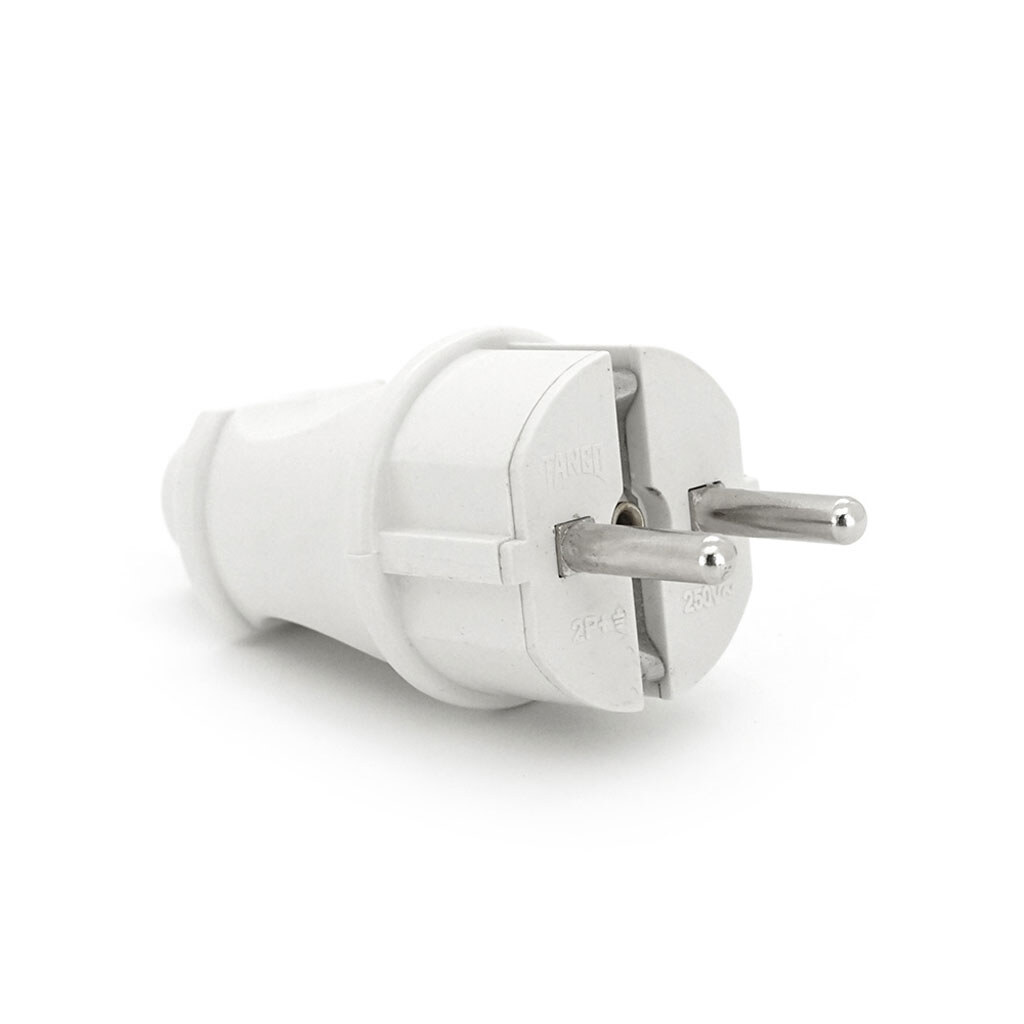 Вилка с заземлением, 16A 250V, A101, White, Q20 - № 1 Вилка с заземлением, 16A 250V, A101, White, Q20 - № 1