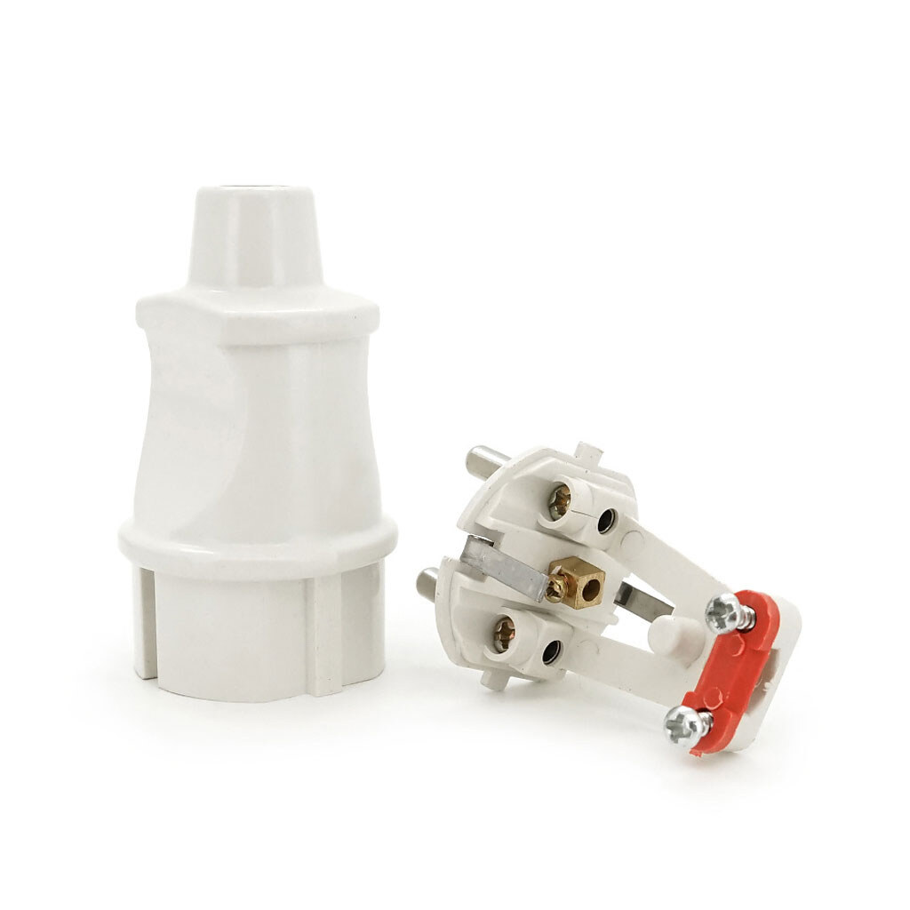 Вилка с заземлением, 16A 250V, A101, White, Q20 - № 3 Вилка с заземлением, 16A 250V, A101, White, Q20 - № 3