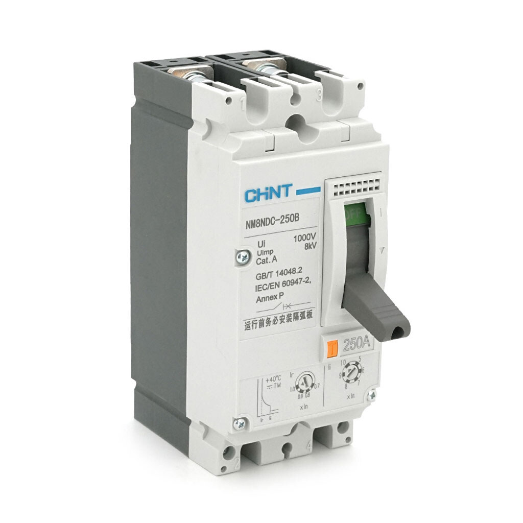 Двополюсний автомат постійного струму CHINT NM8NDC-250B-DC500V, 250A, 25kA, DC500V, 2P, 62x140x78,5mm - № 1 Двополюсний автомат постійного струму CHINT NM8NDC-250B-DC500V, 250A, 25kA, DC500V, 2P, 62x140x78,5mm - № 1