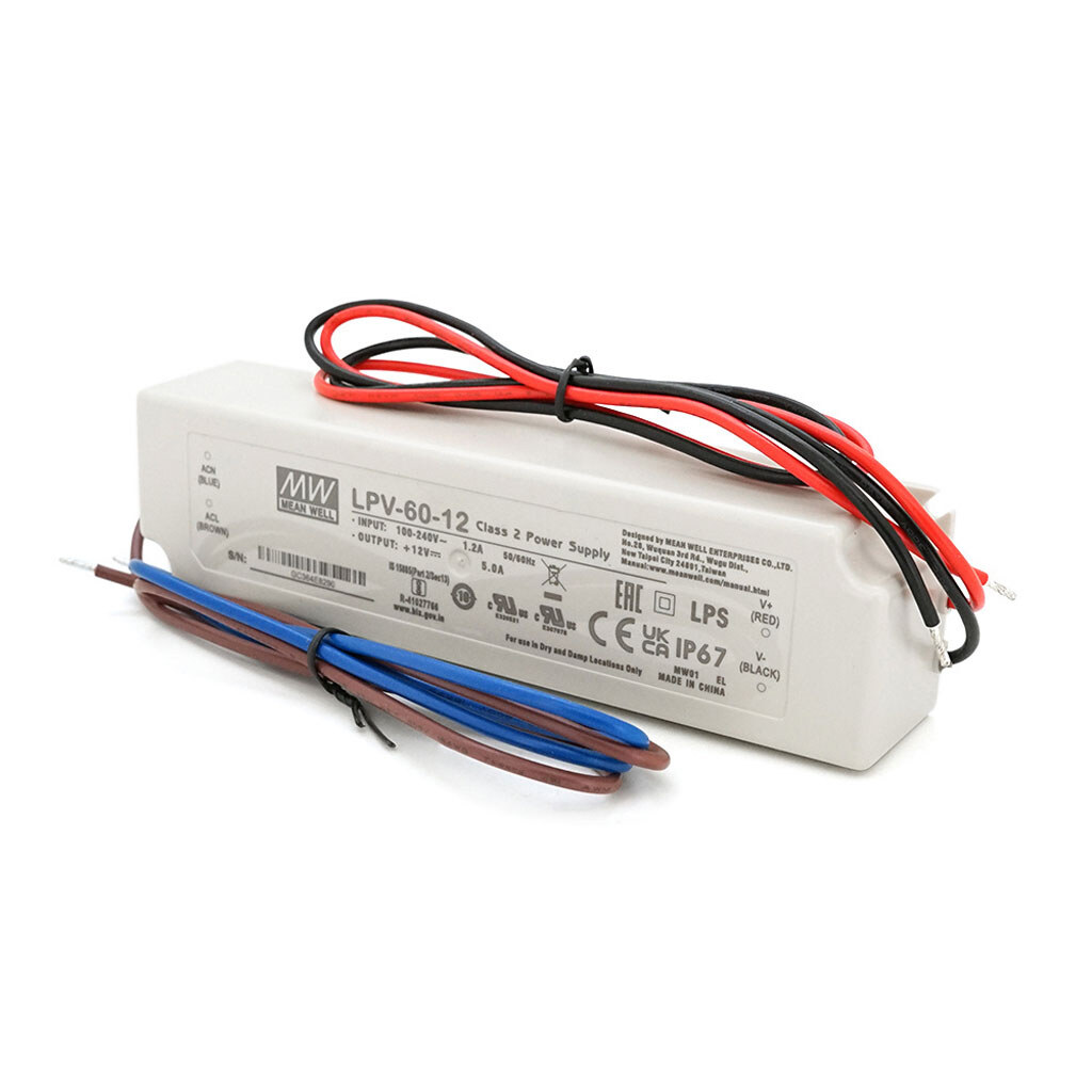 Імпульсний блок живлення герметичний Mean Well LPV-60-12 12В 5А (60Вт) IP67 - № 1 Імпульсний блок живлення герметичний Mean Well LPV-60-12 12В 5А (60Вт) IP67 - № 1