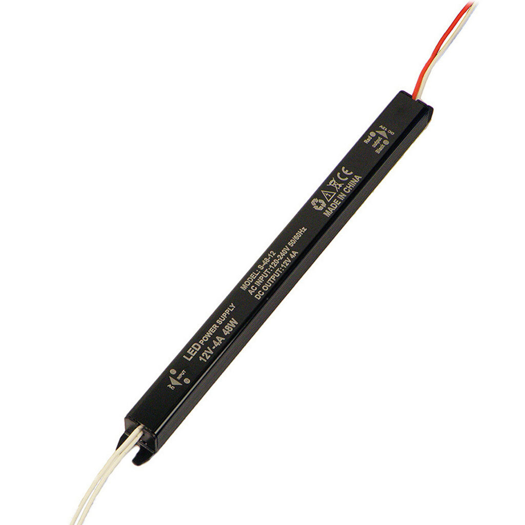 Імпульсний блок живлення герметичний PSW12-48 12В 4А (48Вт) IP20 (214*18*18) - № 1 Імпульсний блок живлення герметичний PSW12-48 12В 4А (48Вт) IP20 (214*18*18) - № 1