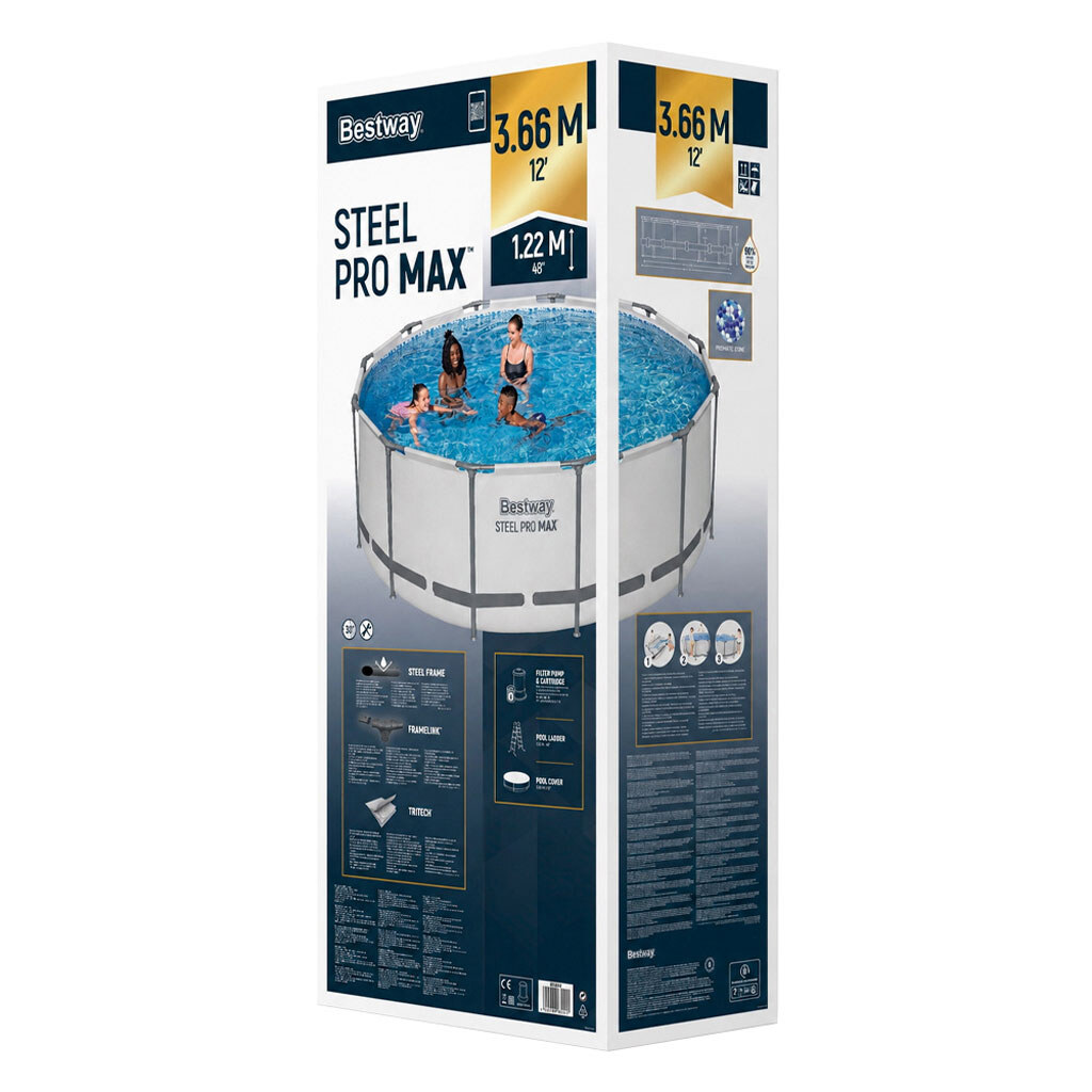 Каркасный бассейн "Steel Pro Max" с лестницей и тент-крышкой. 366х122см - № 6 Каркасный бассейн "Steel Pro Max" с лестницей и тент-крышкой. 366х122см - № 6
