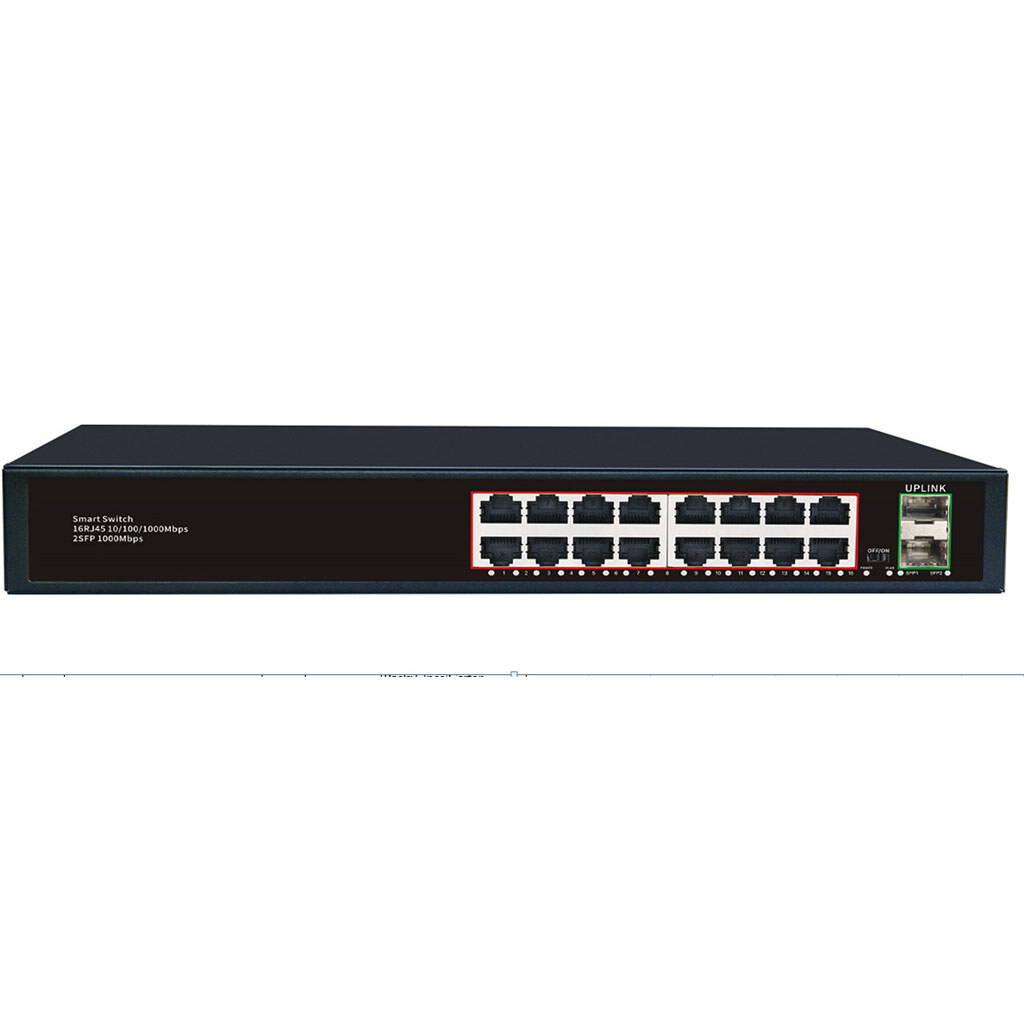 Коммутатор Merlion MG1016S 16 портов RJ45 Ethernet + 2 SFP - № 1 Коммутатор Merlion MG1016S 16 портов RJ45 Ethernet + 2 SFP - № 1