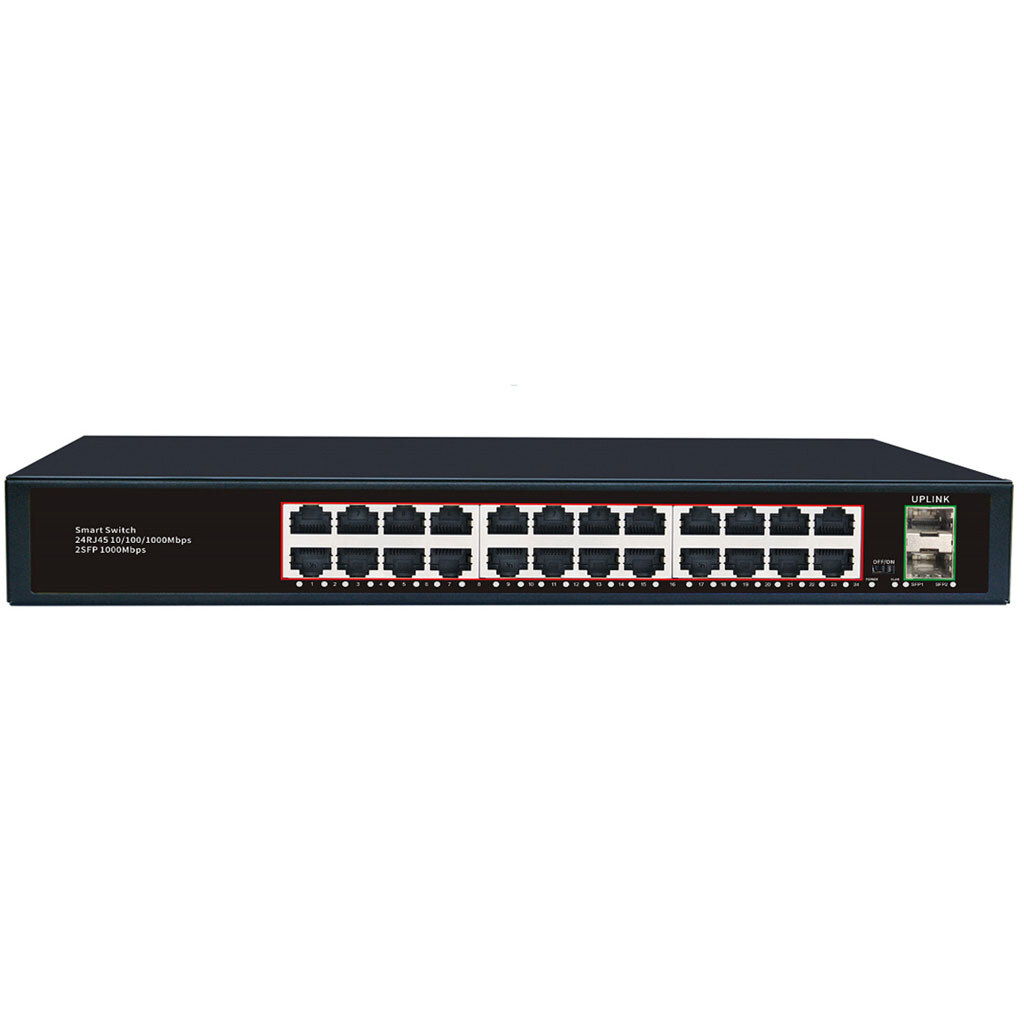 Комутатор Merlion MG1024S 24 портів RJ45 Ethernet + 2 SFP - № 1 Комутатор Merlion MG1024S 24 портів RJ45 Ethernet + 2 SFP - № 1