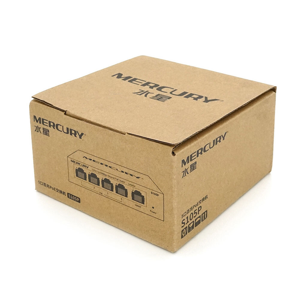 Комутатор POE 48V Mercury S105P 48V 5 портів Ethernet 10/100 Мбіт / сек, БП в комплекті, BOX Q200 - № 2 Комутатор POE 48V Mercury S105P 48V 5 портів Ethernet 10/100 Мбіт / сек, БП в комплекті, BOX Q200 - № 2
