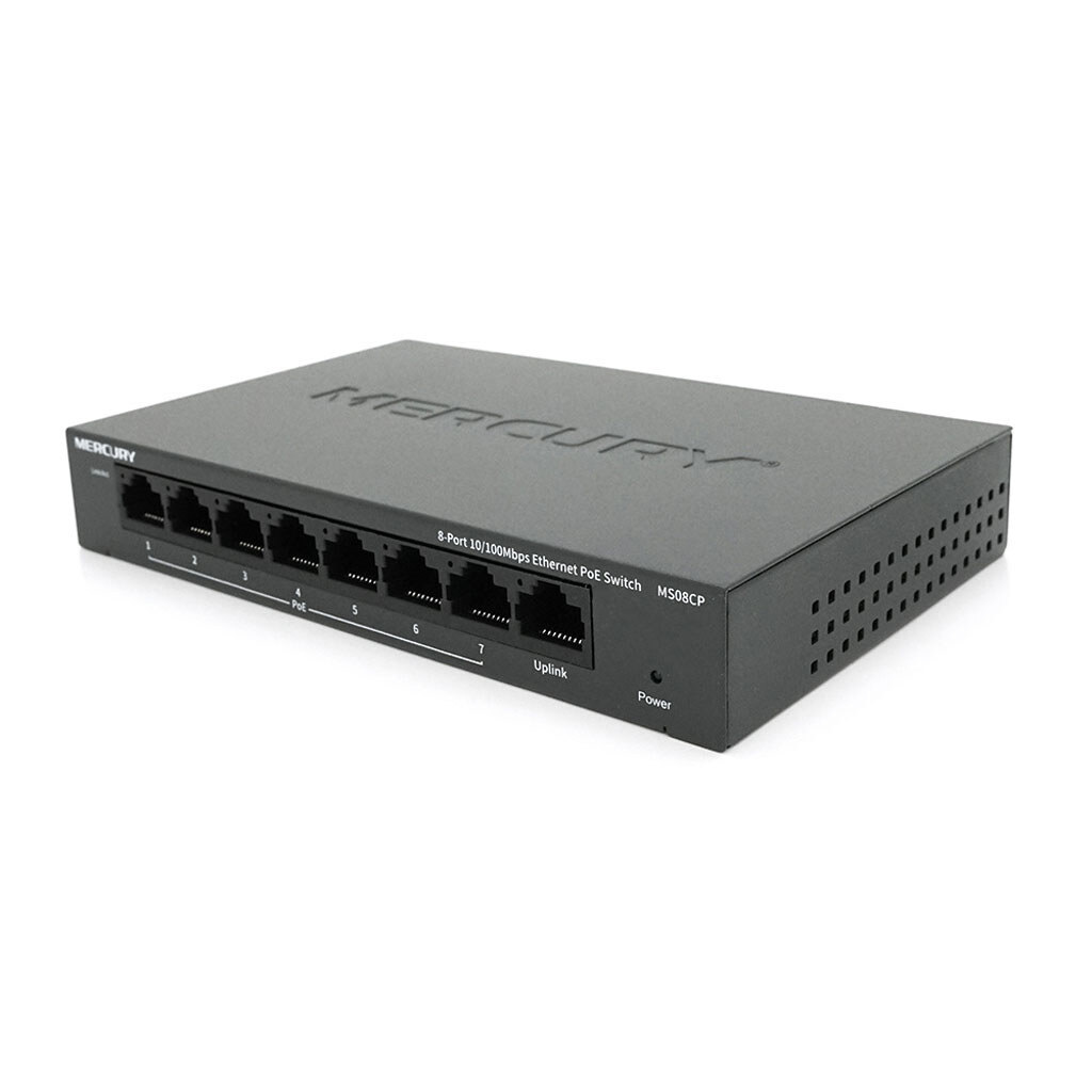 Коммутатор POE Mercury MS08CP с 7 портами POE + 1 порт UP-Link 100Мбит, БП в комплекте, Q18 - № 2 Коммутатор POE Mercury MS08CP с 7 портами POE + 1 порт UP-Link 100Мбит, БП в комплекте, Q18 - № 2
