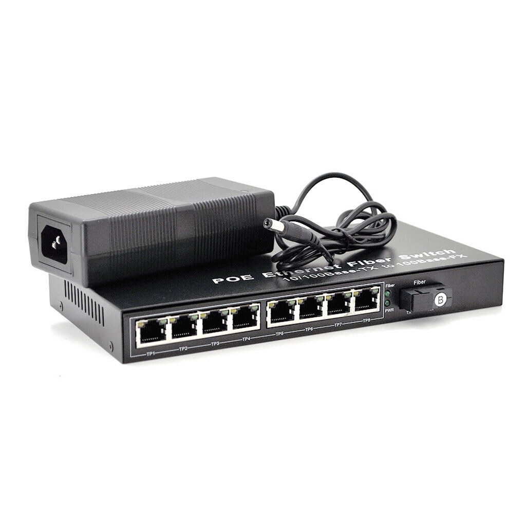Комутатор POE із вбудованим SFP (B) 48V-57V, 8 портів PoE + 1 порт Ethernet FX 155 Мбіт/с (UP-Link) SC/FC/ST 1550nm, 802.3af, Black, БП у комплекті - № 1 Комутатор POE із вбудованим SFP (B) 48V-57V, 8 портів PoE + 1 порт Ethernet FX 155 Мбіт/с (UP-Link) SC/FC/ST 1550nm, 802.3af, Black, БП у комплекті - № 1