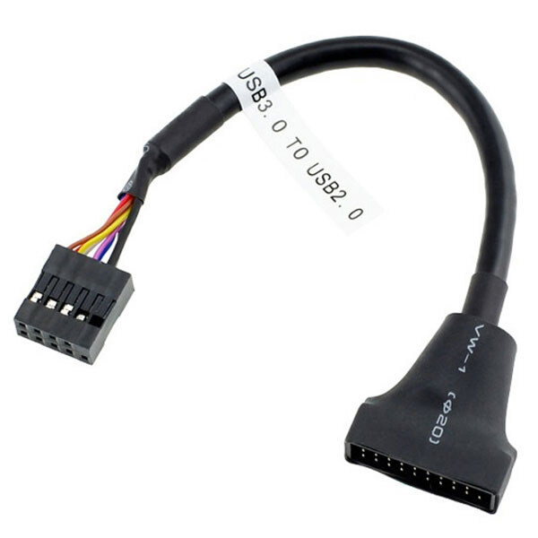Перехідник USB 2.0 => USB 3.0 для материнської плати, 20pin (тато) to 9 pin (мама) - № 1 Перехідник USB 2.0 => USB 3.0 для материнської плати, 20pin (тато) to 9 pin (мама) - № 1
