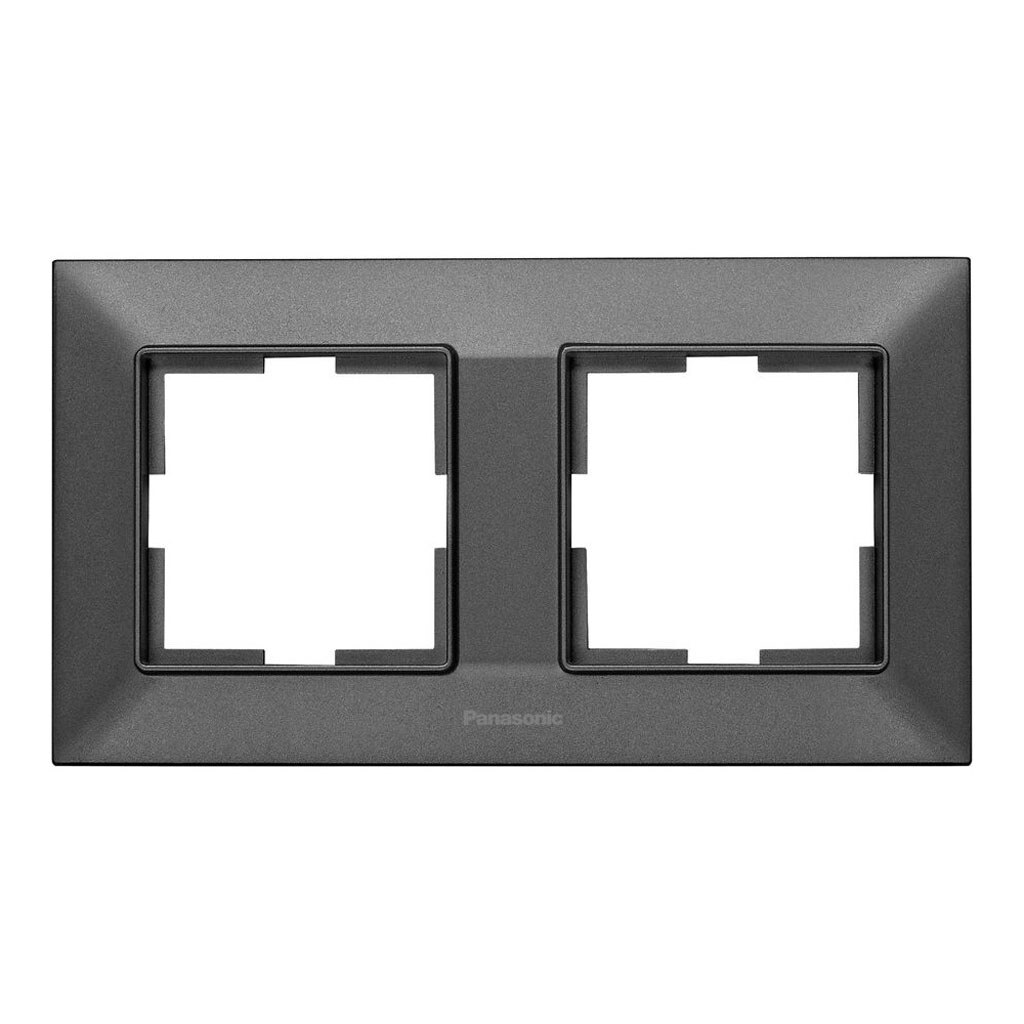Рамка Panasonic Arkedia Slim подвійна, горизонтальна, чорна - № 1 Рамка Panasonic Arkedia Slim подвійна, горизонтальна, чорна - № 1
