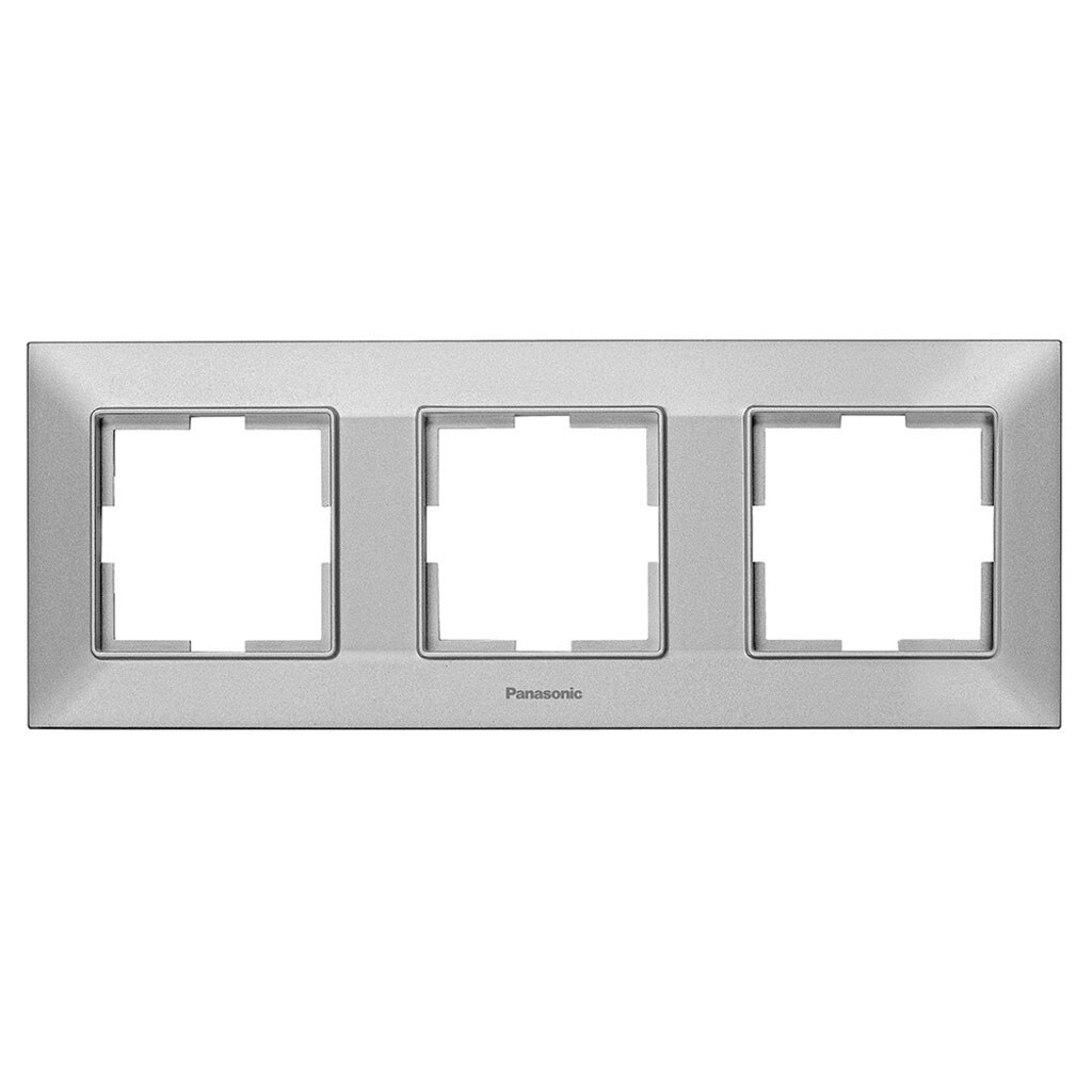 Рамка Panasonic Arkedia Slim потрійна, горизонтальна, срібна - № 1 Рамка Panasonic Arkedia Slim потрійна, горизонтальна, срібна - № 1