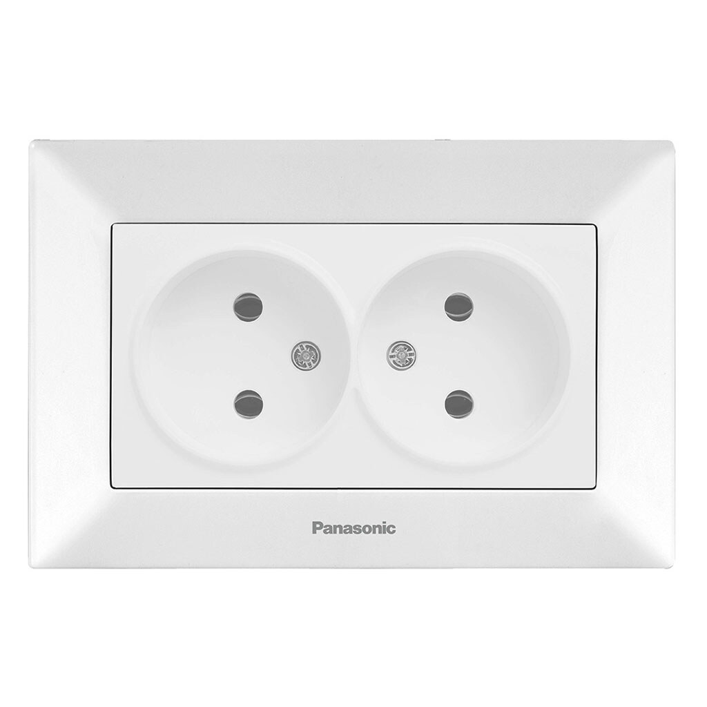 Розетка Panasonic Arkedia Slim подвійна, біла - № 1 Розетка Panasonic Arkedia Slim подвійна, біла - № 1