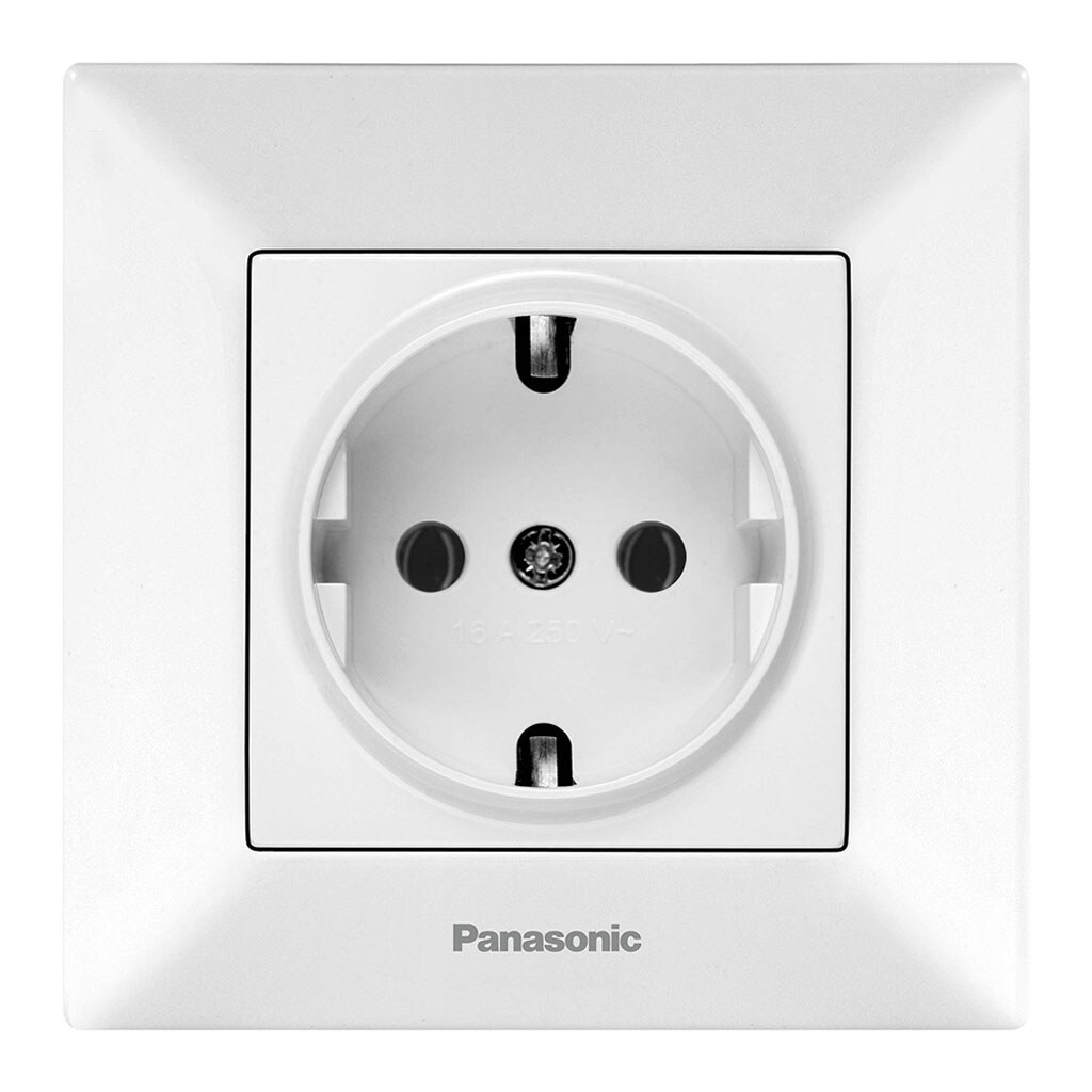 Розетка Panasonic Arkedia Slim із заземленням, швидкий монтаж, біла - № 1 Розетка Panasonic Arkedia Slim із заземленням, швидкий монтаж, біла - № 1