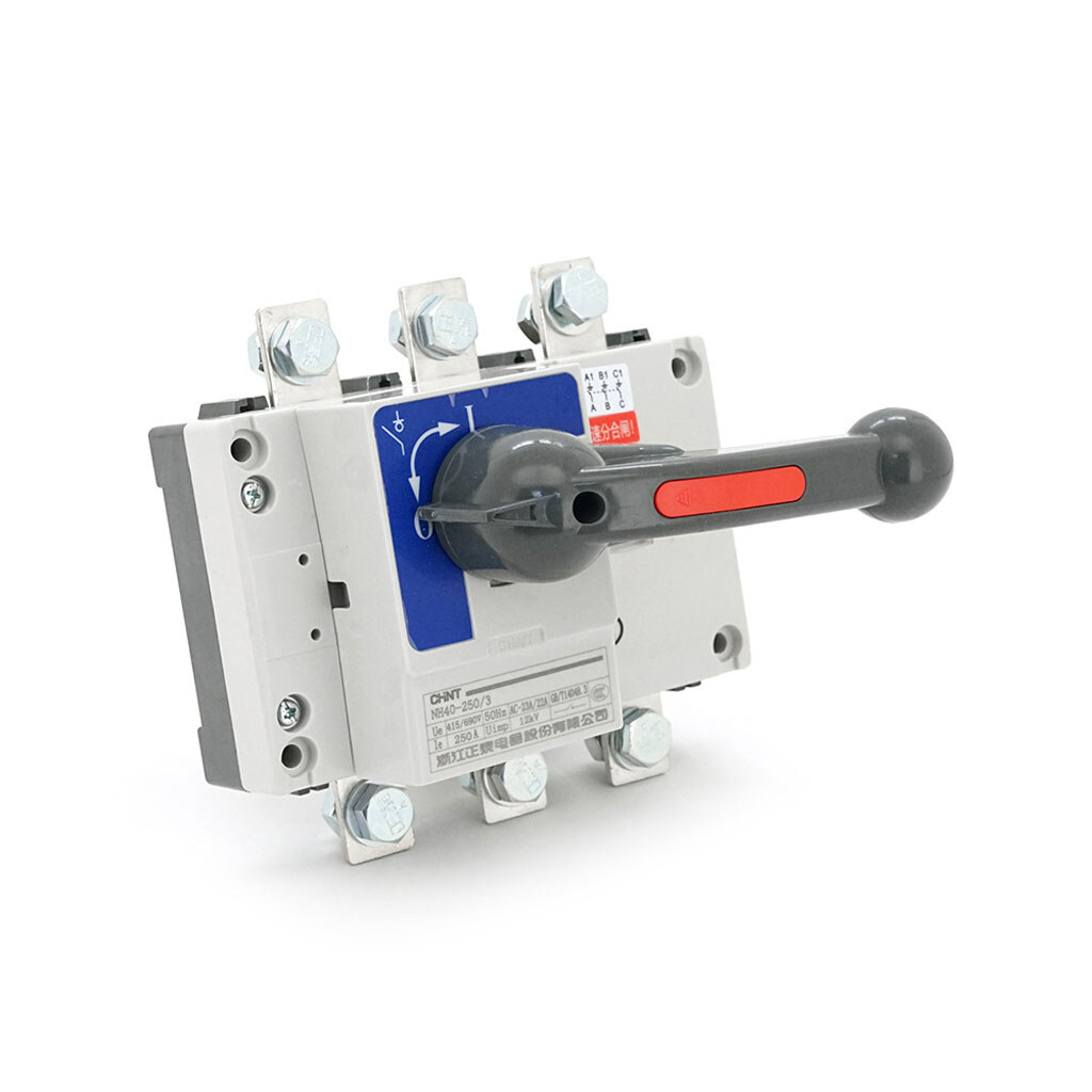 Ручной выключатель/разъединитель/рубильник CHINT NH40-250/3P, 380V, 250A - № 1 Ручной выключатель/разъединитель/рубильник CHINT NH40-250/3P, 380V, 250A - № 1