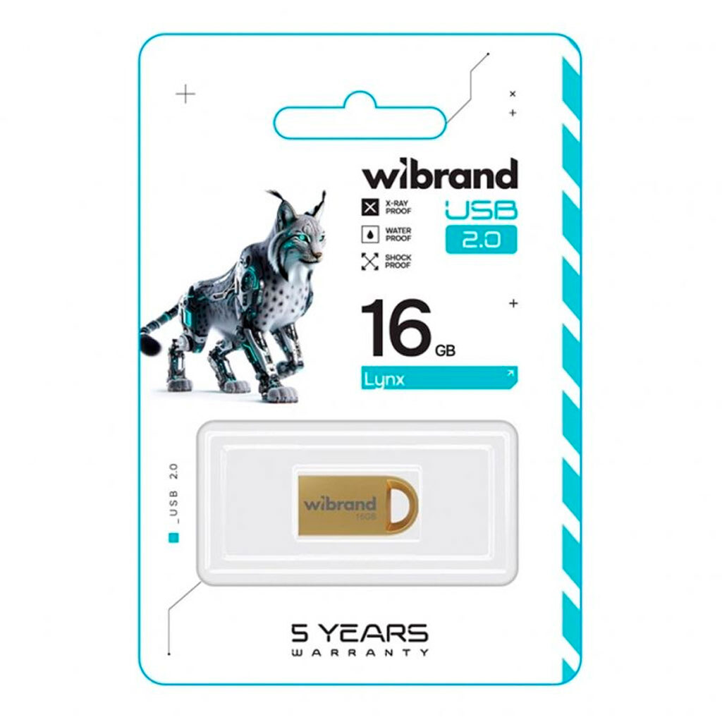 USB Flash Wibrand Lynx, 16 Гб., Золотой - № 2 USB Flash Wibrand Lynx, 16 Гб., Золотой - № 2