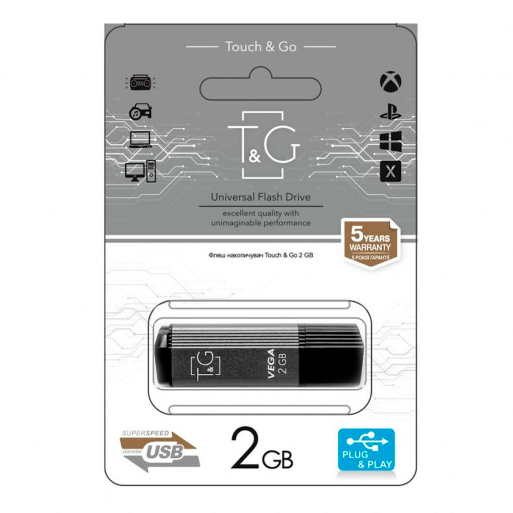 USB Flash T&G Vega 121, 2 Гб., Серый - № 2 USB Flash T&G Vega 121, 2 Гб., Серый - № 2
