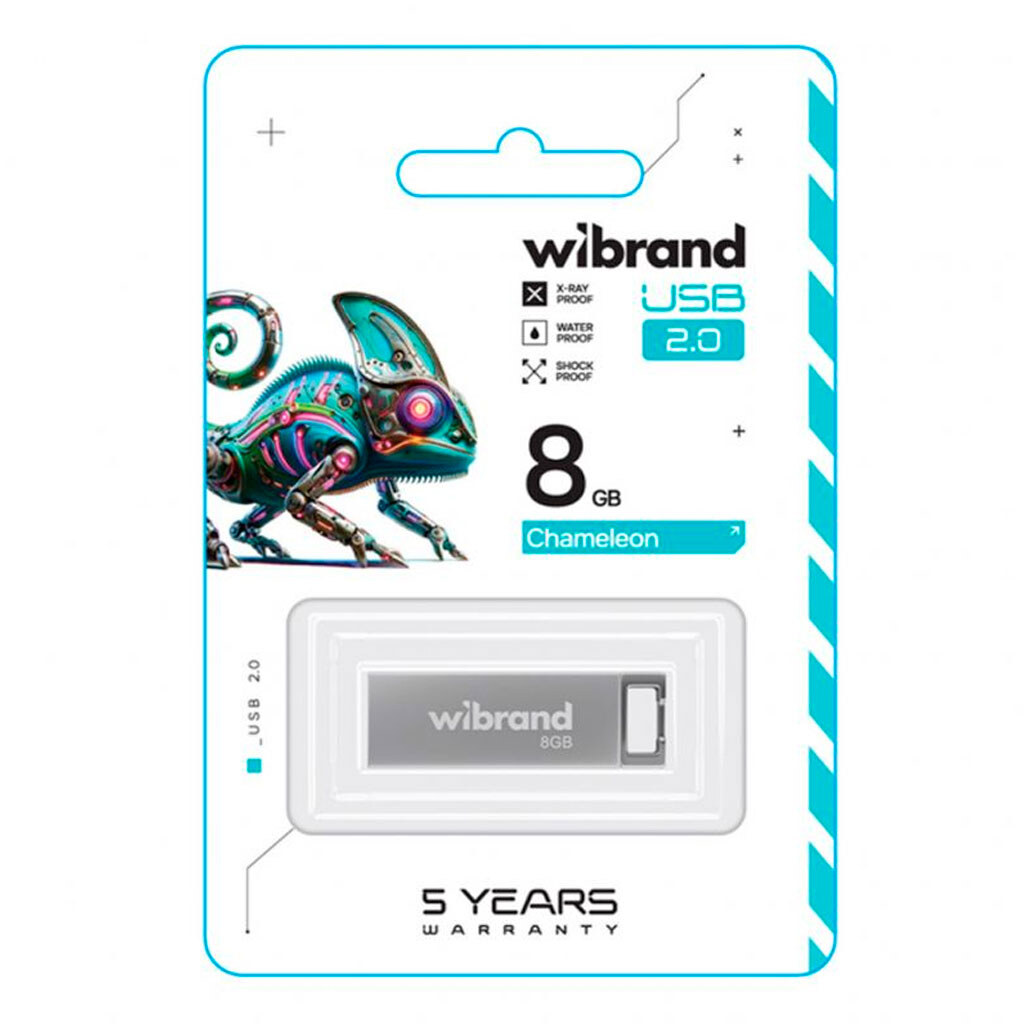 USB Flash Wibrand Chameleon, 8 Гб., Срібний - № 2 USB Flash Wibrand Chameleon, 8 Гб., Срібний - № 2