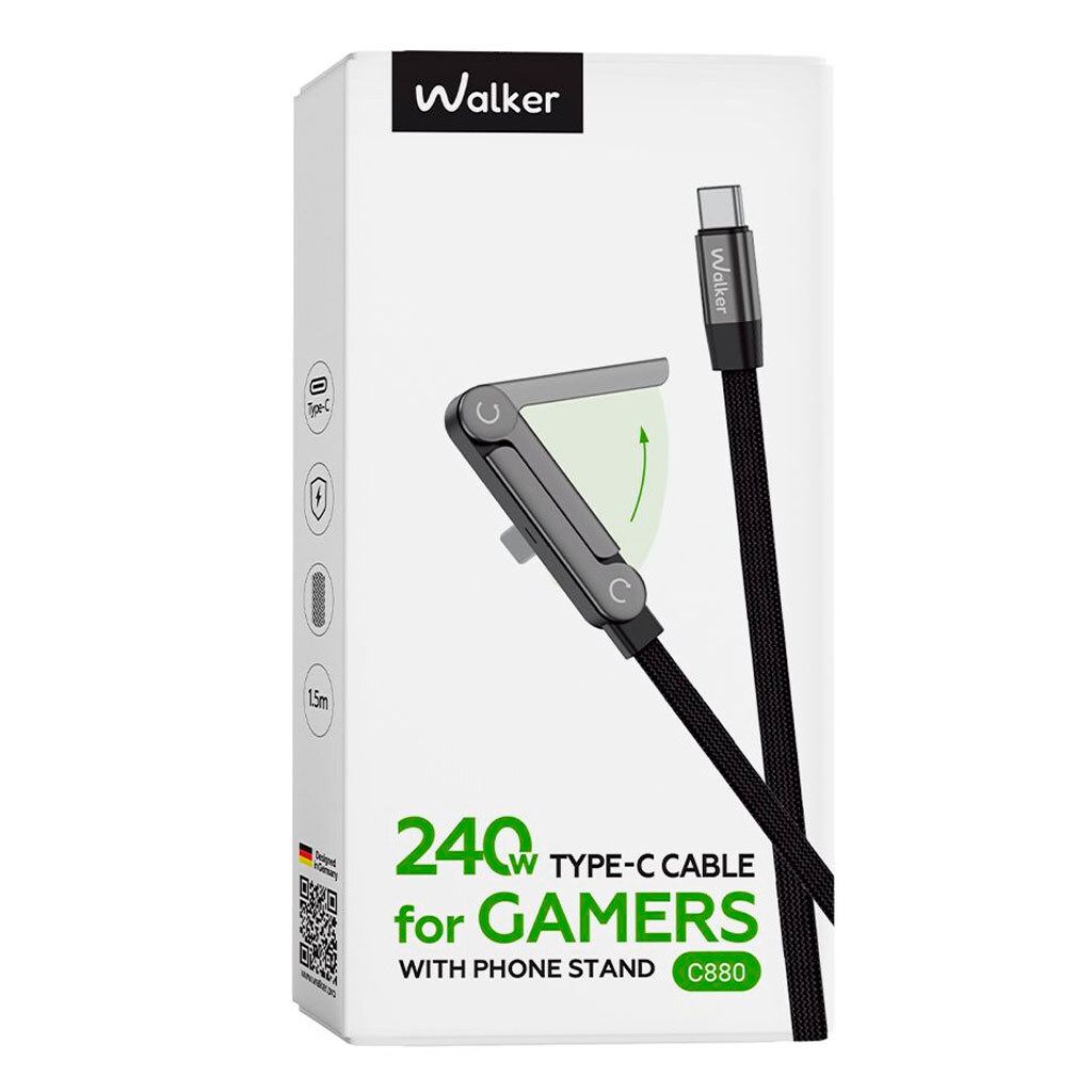 USB кабель Walker C880, Type-C, 1.5 м., Черный - № 7 USB кабель Walker C880, Type-C, 1.5 м., Черный - № 7
