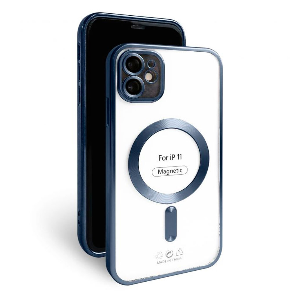 Чехол (накладка) Apple iPhone 11, Metallic Full Camera, MagSafe, Dark Blue Matte, Синий - № 2 Чехол (накладка) Apple iPhone 11, Metallic Full Camera, MagSafe, Dark Blue Matte, Синий - № 2