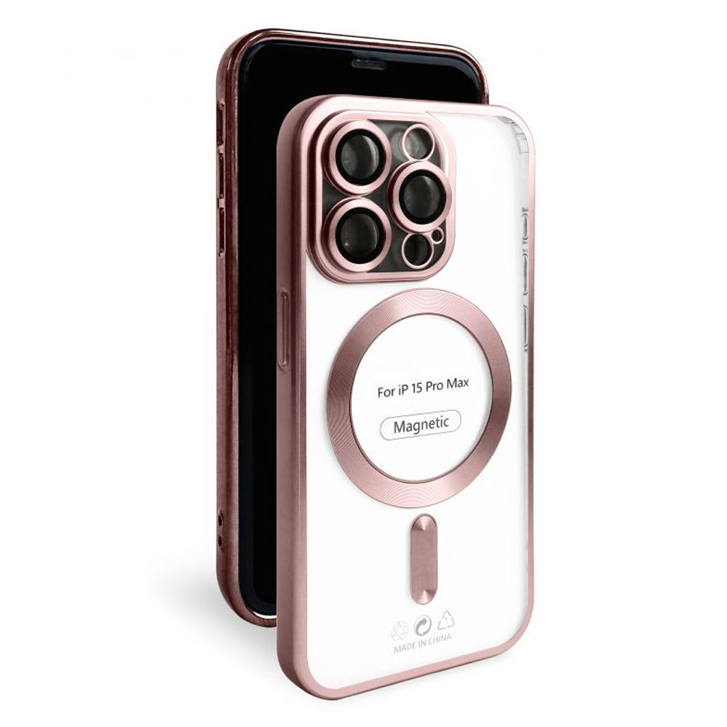 Чохол (накладка) Apple iPhone 15 Pro Max, Metallic Full Camera, Pink Matte, MagSafe, Рожевий - № 2 Чохол (накладка) Apple iPhone 15 Pro Max, Metallic Full Camera, Pink Matte, MagSafe, Рожевий - № 2