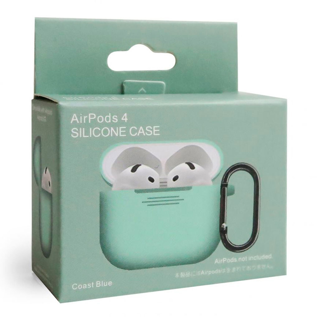 Чехол (накладка) Apple AirPods 4, Silicone Classic Case, Coast Blue, Голубой - № 5 Чехол (накладка) Apple AirPods 4, Silicone Classic Case, Coast Blue, Голубой - № 5