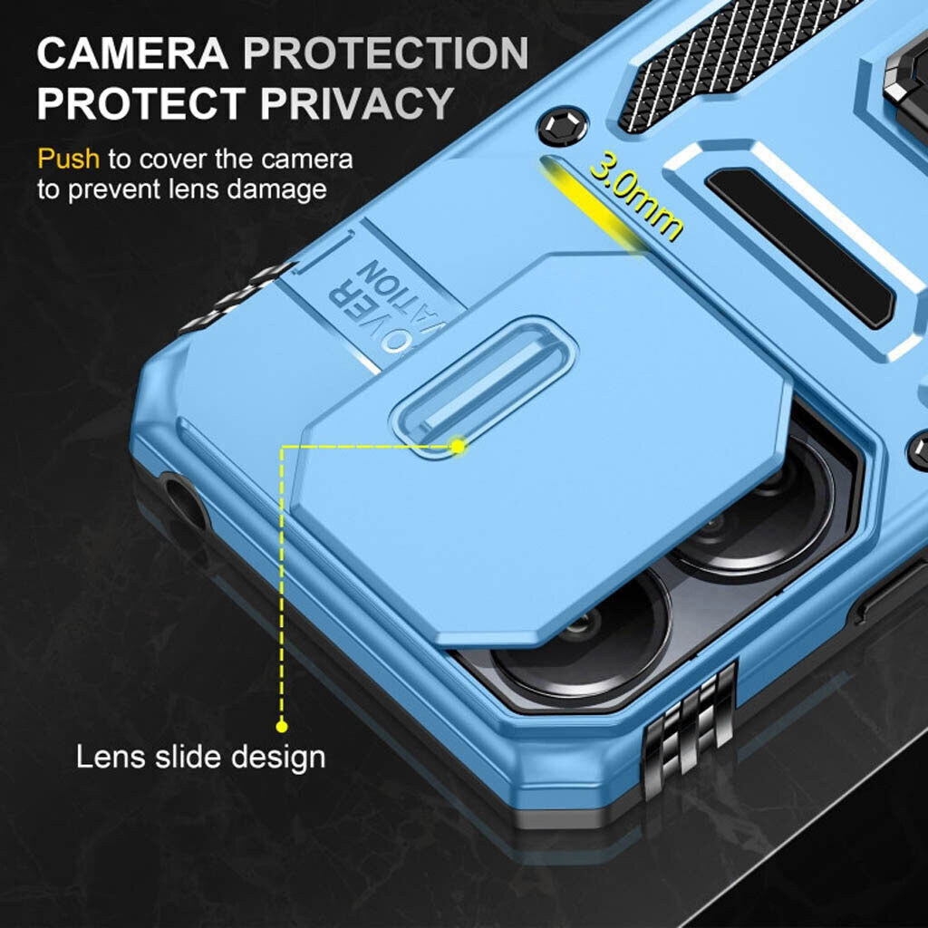 Чехол (накладка) Xiaomi Poco C81 / Redmi A7 Pro, Epik Camshield Army Ring, Light Blue, Голубой - № 6 Чехол (накладка) Xiaomi Poco C81 / Redmi A7 Pro, Epik Camshield Army Ring, Light Blue, Голубой - № 6