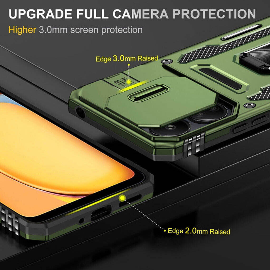 Чехол (накладка) Xiaomi Poco C81 / Redmi A7 Pro, Epik Camshield Army Ring, Army Green, Оливковый - № 3 Чехол (накладка) Xiaomi Poco C81 / Redmi A7 Pro, Epik Camshield Army Ring, Army Green, Оливковый - № 3
