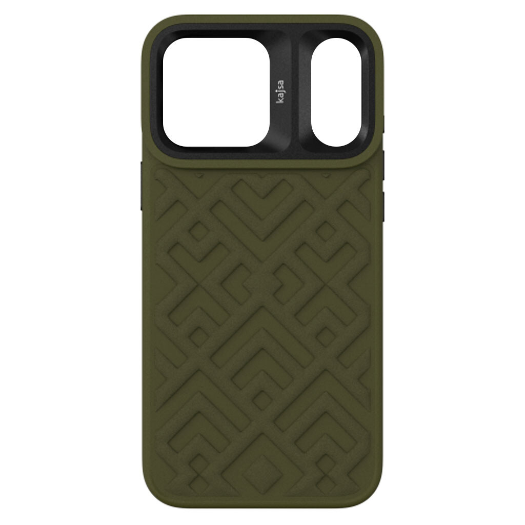 Чохол (накладка) Apple iPhone 18 Pro, Kajsa Briquette Rhombus, Olive Green, MagSafe, Зелений - № 1 Чохол (накладка) Apple iPhone 18 Pro, Kajsa Briquette Rhombus, Olive Green, MagSafe, Зелений - № 1