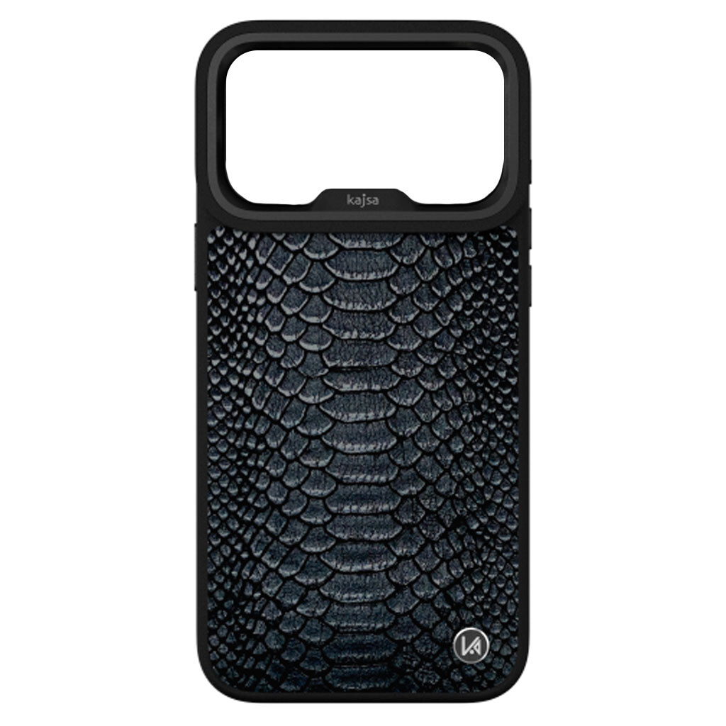 Чохол (накладка) Apple iPhone 18 Pro, Kajsa Snake Pattern, Carbon Black, MagSafe, Чорний - № 1 Чохол (накладка) Apple iPhone 18 Pro, Kajsa Snake Pattern, Carbon Black, MagSafe, Чорний - № 1