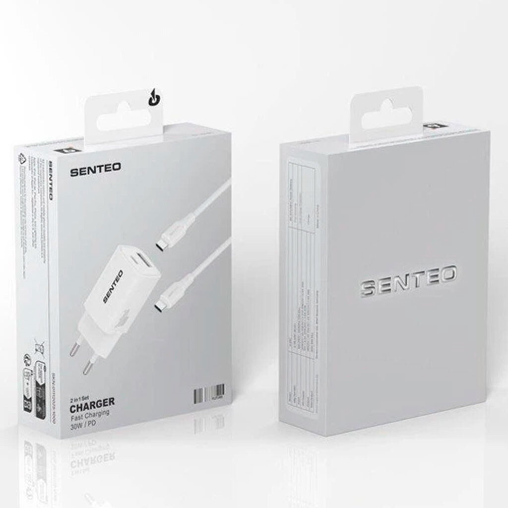 СЗУ Senteo S-04C, Type-C, З кабелем, Білий - № 2 СЗУ Senteo S-04C, Type-C, З кабелем, Білий - № 2