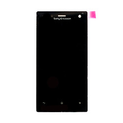 Дисплей (екран) Sony LT26w Xperia Acro S, З сенсорним склом, Чорний