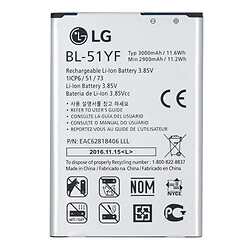 Акумулятор LG F500 G4 / H540 Stylus G4 / H630 G4 Stylus / H810 G4 / H811 G4 / H815 G4 / H818 G4, BL-51YF, Original