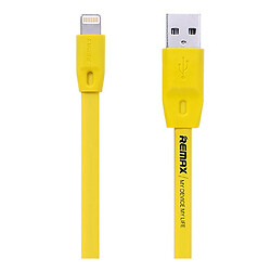 USB кабель Remax RC-001i Full Speed Apple iPhone SE 2022 / iPhone 14 Pro Max / iPhone 14 Plus / iPhone 14 Pro / iPhone 14 / iPhone 13 Pro / iPhone 13 Mini / iPhone 13 / iPhone 13 Pro Max / iPhone 12 Mini, Original, Lightning, 2.0 м., Желтый