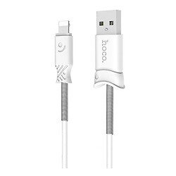 USB кабель Hoco X24 Pisces Apple iPhone SE 2022 / iPhone 14 Pro Max / iPhone 14 Plus / iPhone 14 Pro / iPhone 14 / iPhone 13 Pro / iPhone 13 Mini / iPhone 13 / iPhone 13 Pro Max / iPhone 12 Mini / iPhone 12 Pro Max, Lightning, 1.0 м., Білий