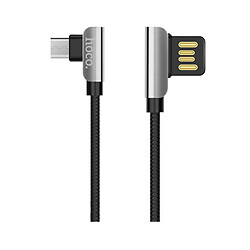 USB кабель Hoco U42 Exquisite Steel, MicroUSB, 1.2 м., Чорний