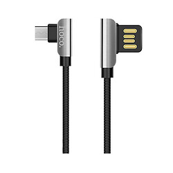 USB кабель Hoco U42 Exquisite Steel, MicroUSB, 1.2 м., Черный