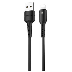 USB кабель Hoco X30 Star Charging Apple iPhone SE 2022 / iPhone 14 Pro Max / iPhone 14 Plus / iPhone 14 Pro / iPhone 14 / iPhone 13 Pro / iPhone 13 Mini / iPhone 13 / iPhone 13 Pro Max / iPhone 12 Mini / iPhone 12 Pro Max, Lightning, 1.2 м., Чорний