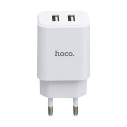 МЗП Hoco C62A, MicroUSB, З кабелем, 2.1 A, Білий