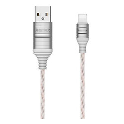 USB кабель Remax RC-130i EL Data Luminous Ultimate Apple iPhone SE 2022 / iPhone 14 Pro Max / iPhone 14 Plus / iPhone 14 Pro / iPhone 14 / iPhone 13 Pro / iPhone 13 Mini / iPhone 13 / iPhone 13 Pro Max / iPhone 12 Mini, Lightning, Original, 1.0 м., Білий