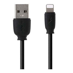 USB кабель Remax RC-134i Fast Charging Apple iPhone SE 2022 / iPhone 14 Pro Max / iPhone 14 Plus / iPhone 14 Pro / iPhone 14 / iPhone 13 Pro / iPhone 13 Mini / iPhone 13 / iPhone 13 Pro Max / iPhone 12 Mini, Lightning, Original, 1.0 м., Чорний