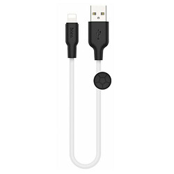 USB кабель Hoco X21 Plus Silicone Apple iPhone SE 2022 / iPhone 14 Pro Max / iPhone 14 Plus / iPhone 14 Pro / iPhone 14 / iPhone 13 Pro / iPhone 13 Mini / iPhone 13 / iPhone 13 Pro Max / iPhone 12 Mini / iPhone 12 Pro Max, Lightning, 0.25 м., Черный