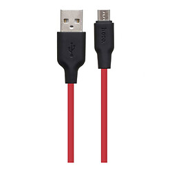 USB кабель Hoco X21 Plus Silicone, MicroUSB, 0.25 м., Чорний